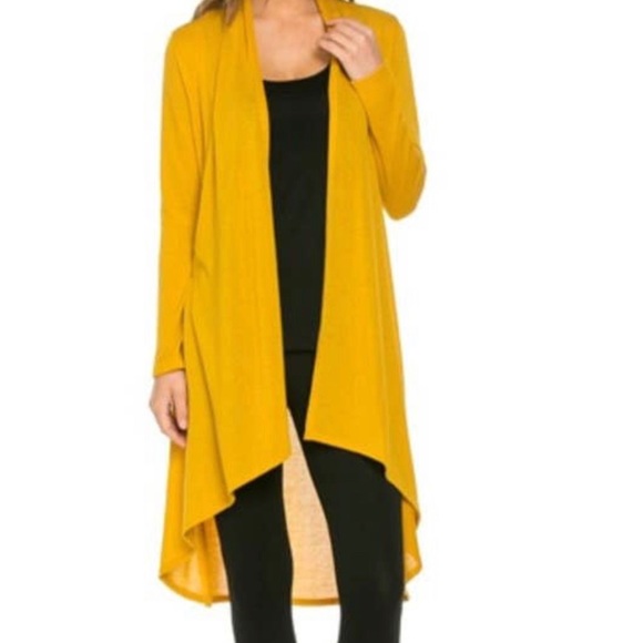 🌸Super Soft Open Front Drape High Low ( Mustard)